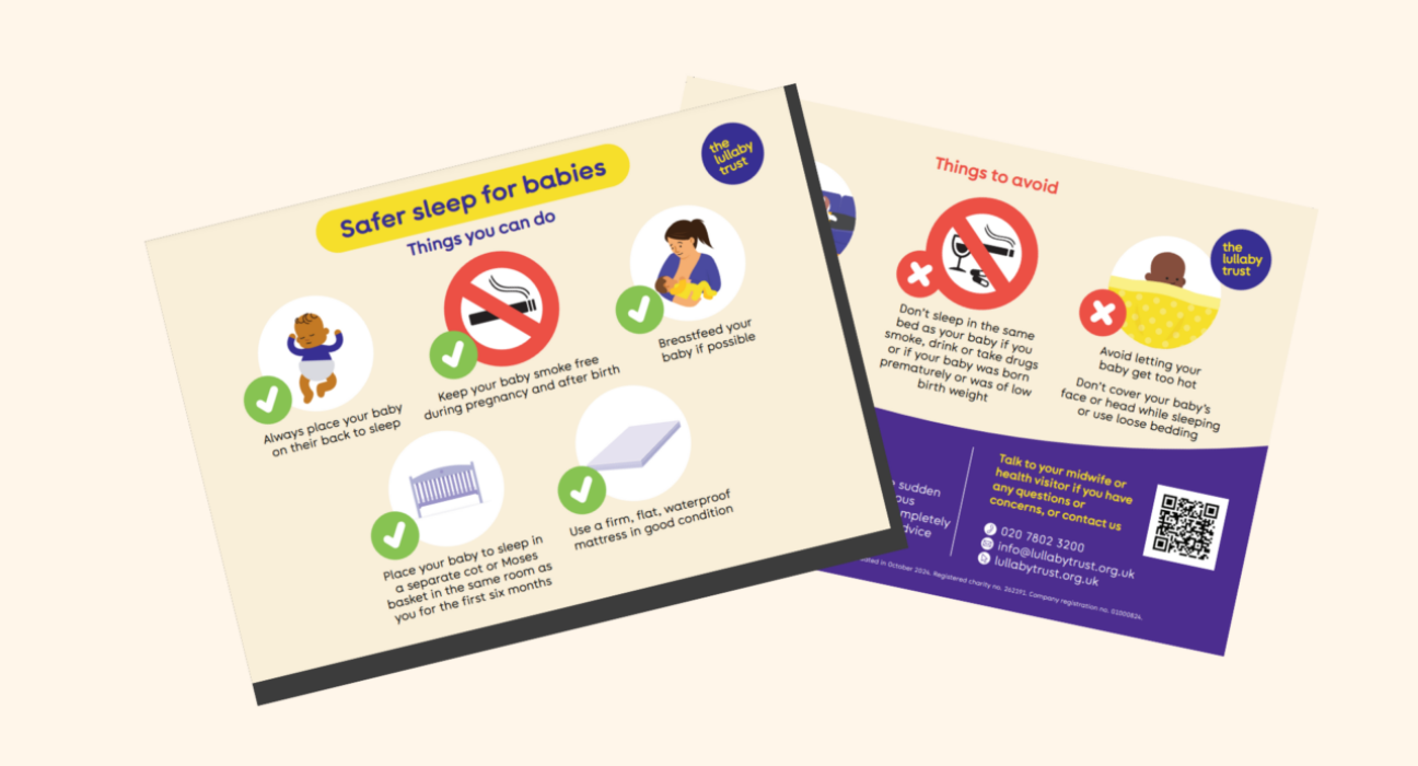 Safer sleep for babies easy read card