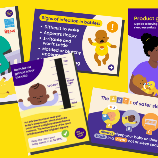 An image showing the five leaflets included in the safer sleep bundle