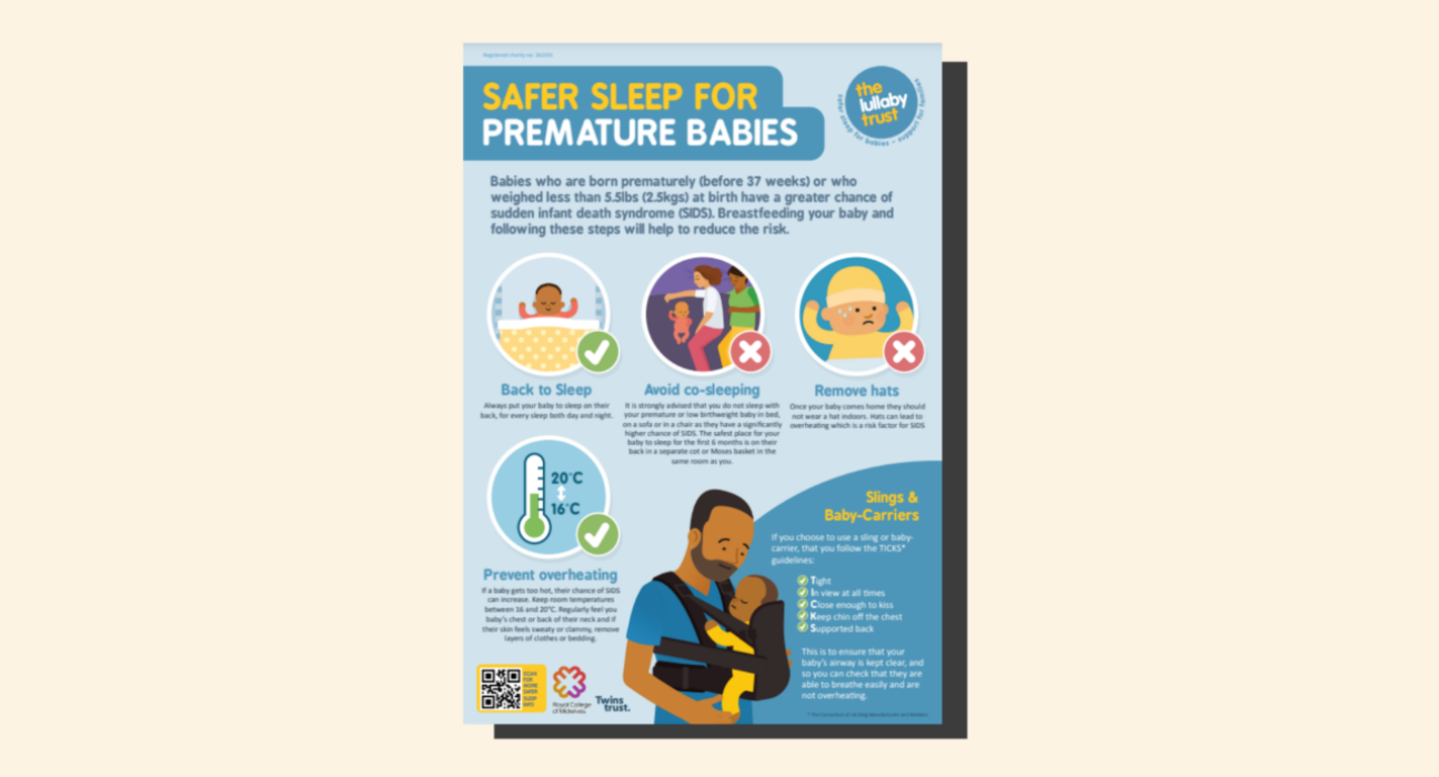 Safer sleep for premature babies poster