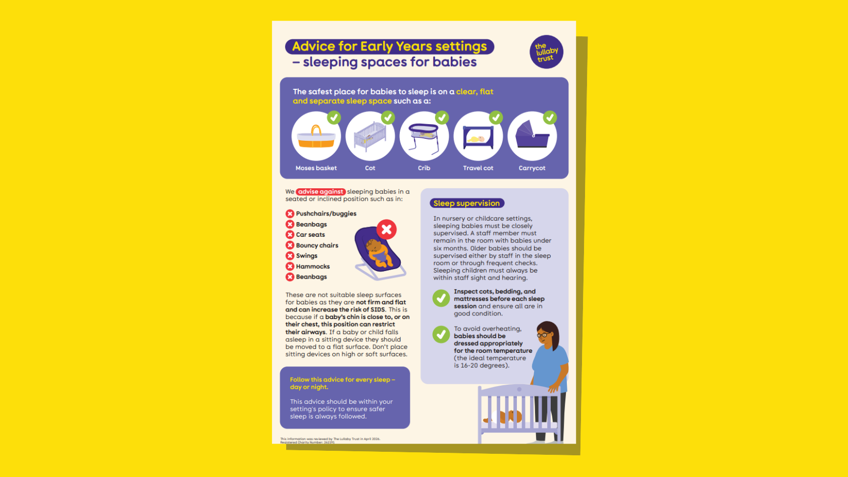 Screenshot of the poster for Early Years settings
