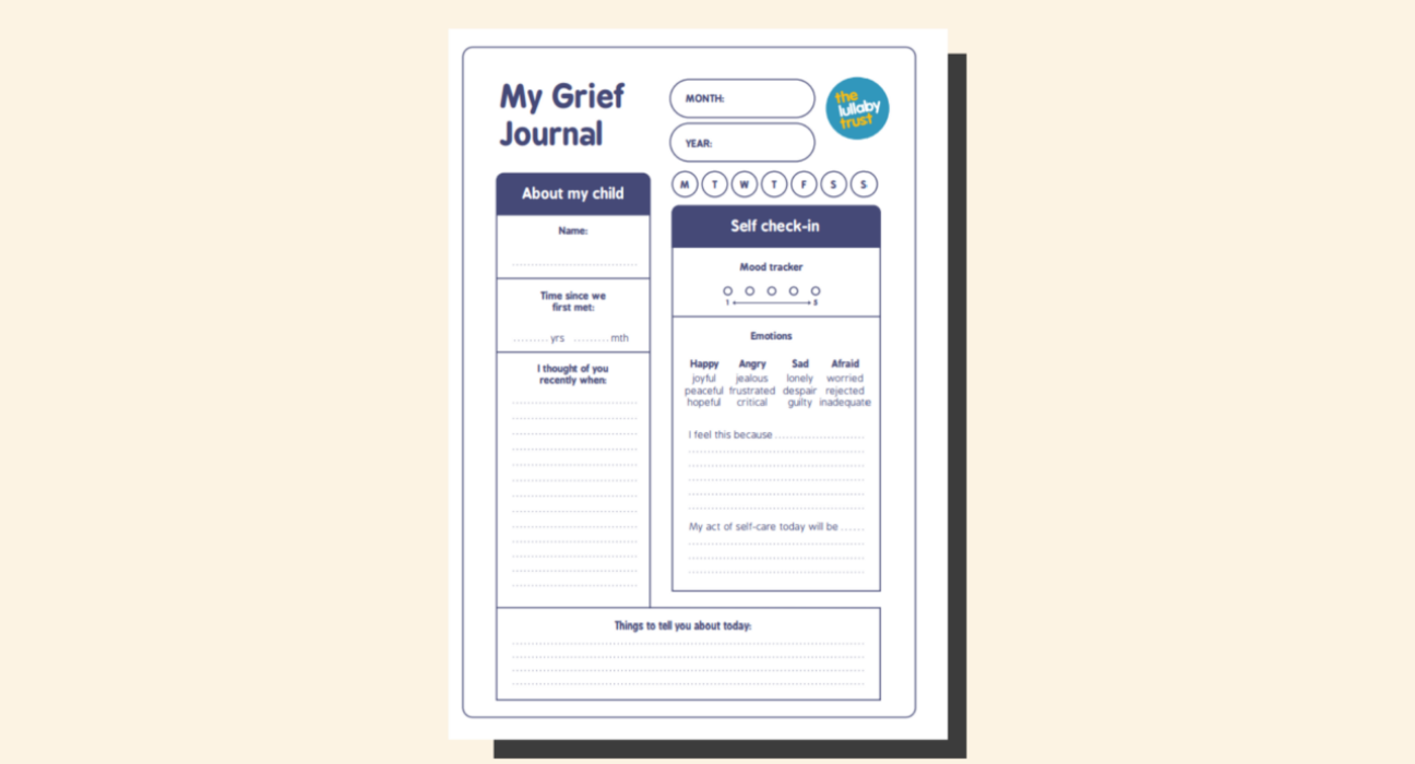 Child loss journal page