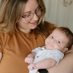 Leanne with her little boy Ralph.