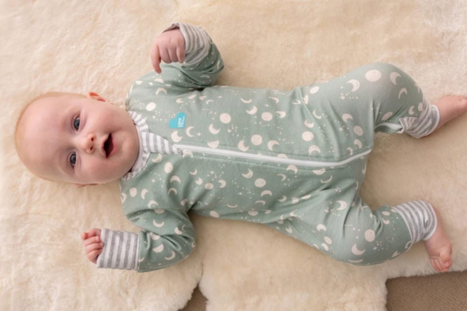 A baby in a onesie