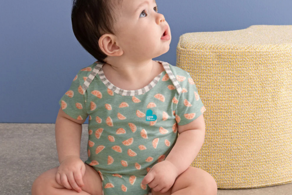 A baby in a onesie