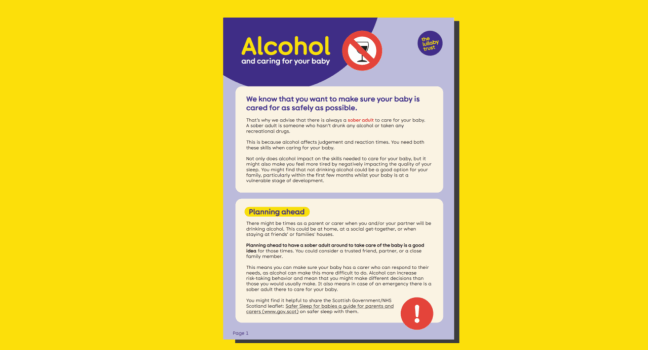 Alcohol and caring for your baby parent guide- Scotland.