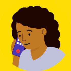 Illustration of woman on the phone