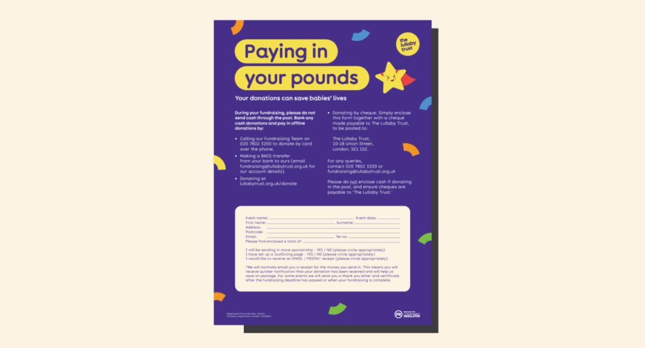 Informational resource with instructions on how to pay in your fundraising