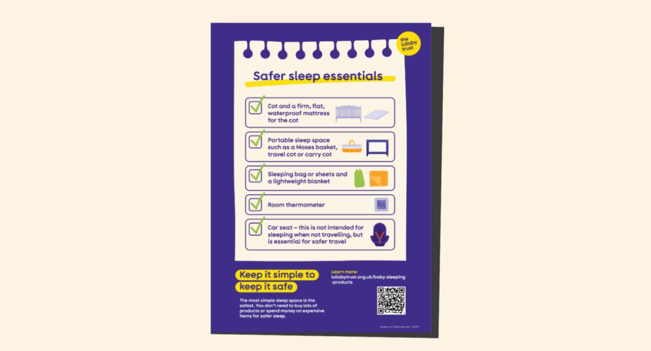 Screenshot of the safer sleep essentials poster 2