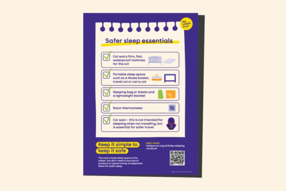 Screenshot of the safer sleep essentials poster 2