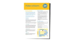 Screenshot of first page of Make a room game