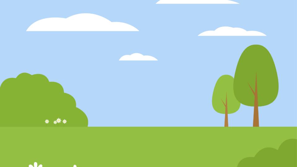 Landscape of blue sky and trees