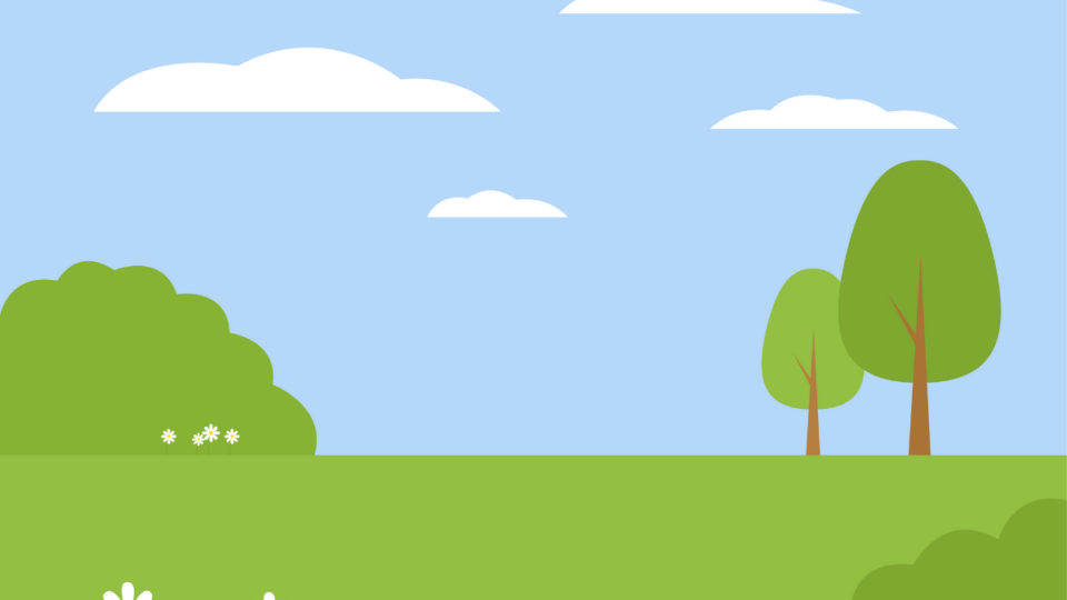 Landscape of blue sky and trees
