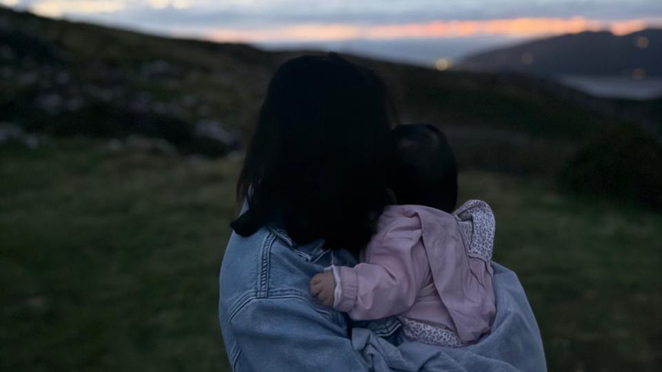 Murihah and Alannah looking at sunset