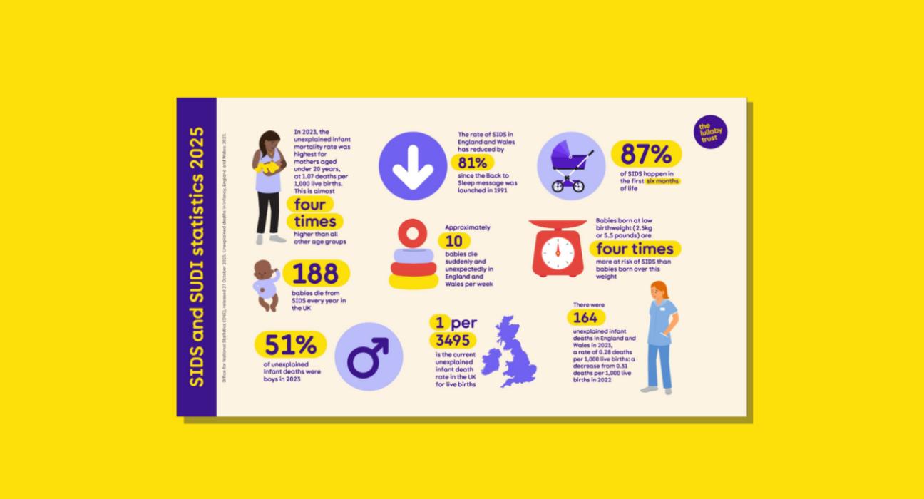 Statistics on SIDS and SUDI powerpoint slide.