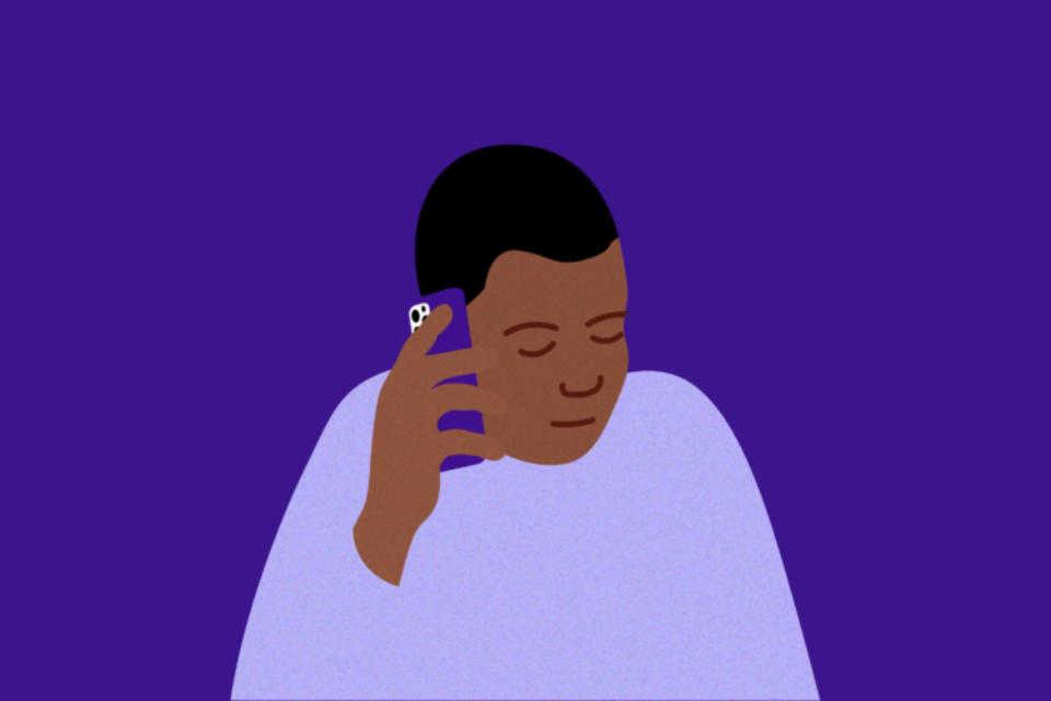 Illustration of man speaking on the phone