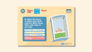 Safer sleep for babies quick reference card Scotland.