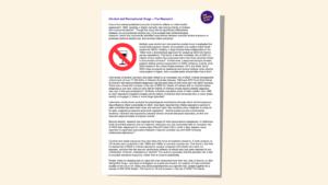 Screenshot of evidence base document about alcohol.