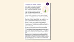 Screenshot of evidence base document about temperature and room temperature.