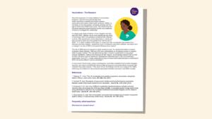 Screenshot of evidence base document about vaccinations.