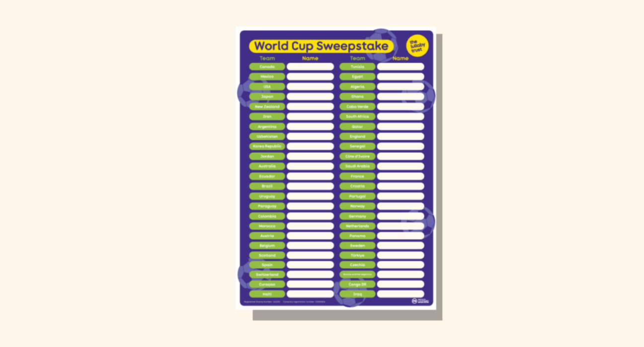 World cup sweepstake poster