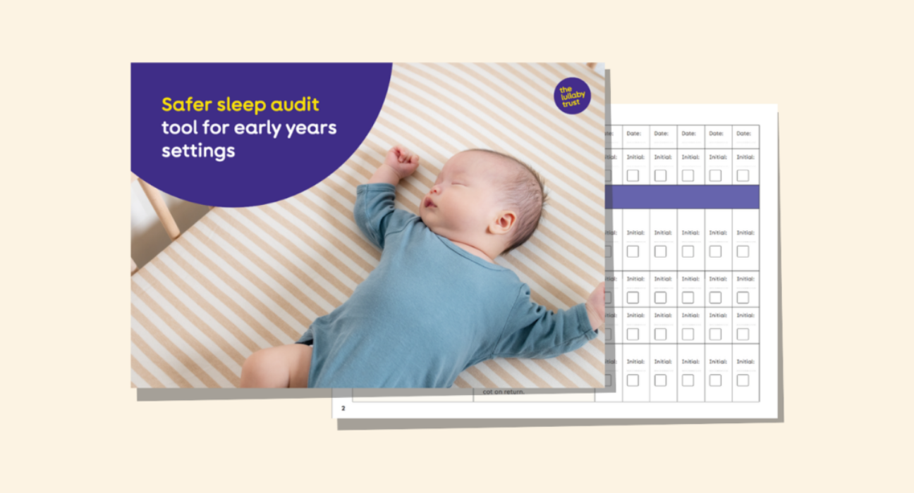 Screenshot of the first page and another page of the safer sleep audit tool.