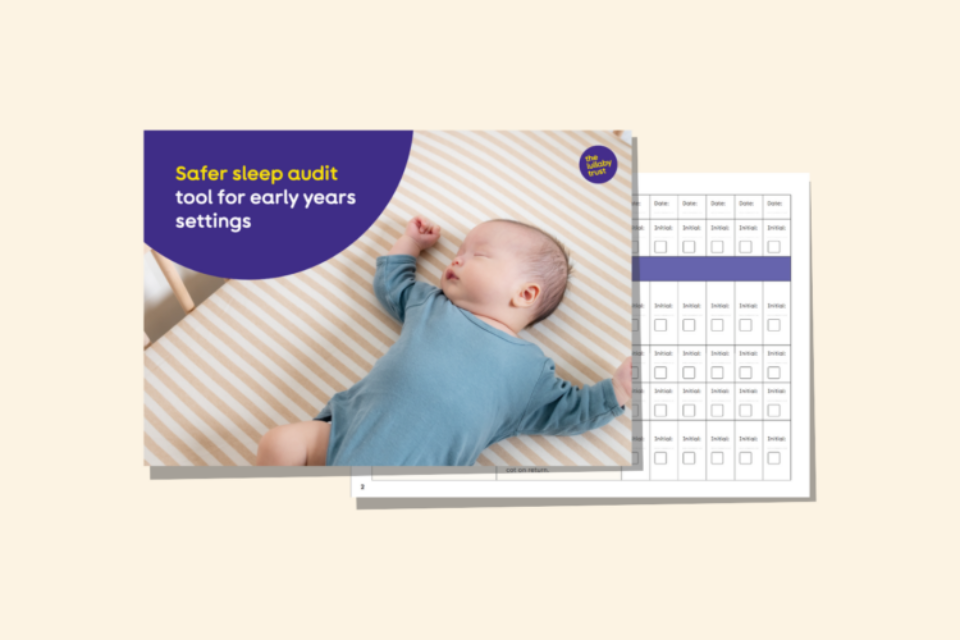 Screenshot of the first page and another page of the safer sleep audit tool.