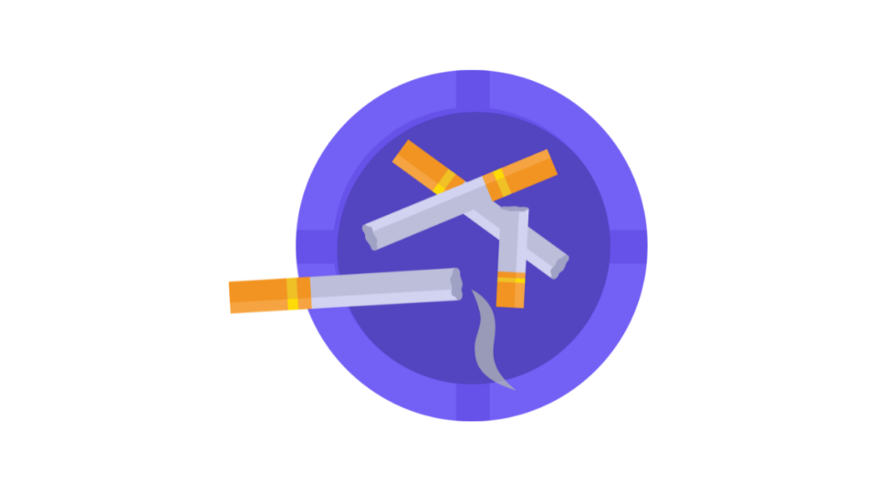 Illustration of cigarettes in an ashtray