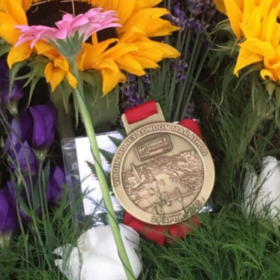 Clare's medal on Harry's memorial tree.
