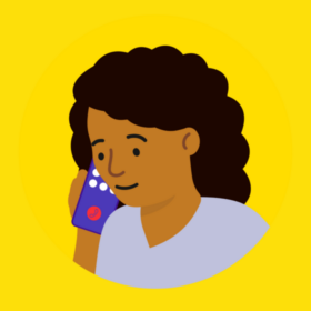 Illustration of woman on the phone