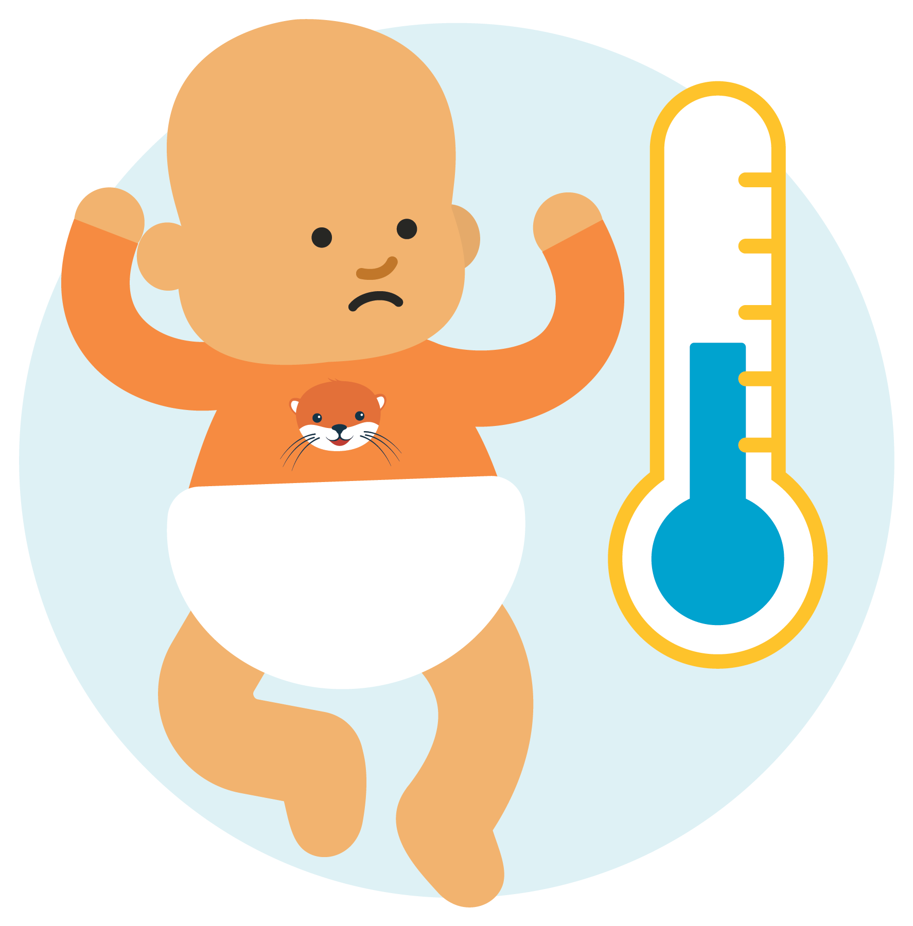 Key signs and symptoms of infection in babies - high temperature or cold temperature or cold to touch
